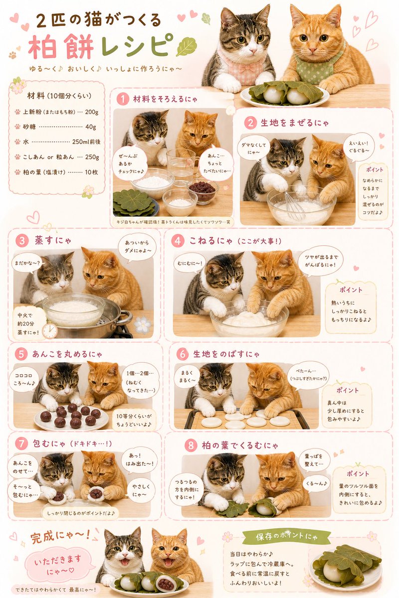 茶トラのニャン太とキジ白の喜次郎 tweet media