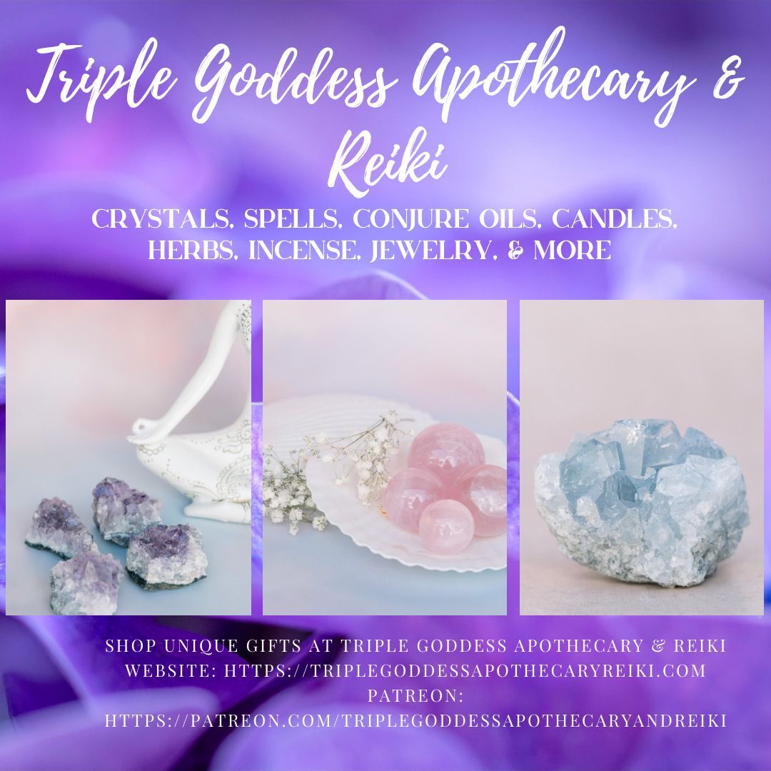 triplegoddessa1's tweet image. Shop crystals, candles, herbs, tarot cards, incense, and more at your favorite metaphysical store! Discover a wide range of products. bio.site/rowanravenwolf #triplegoddessapothecaryandreiki #rowanravenwolf #candles  #crystals #herbs #spiritualjourney