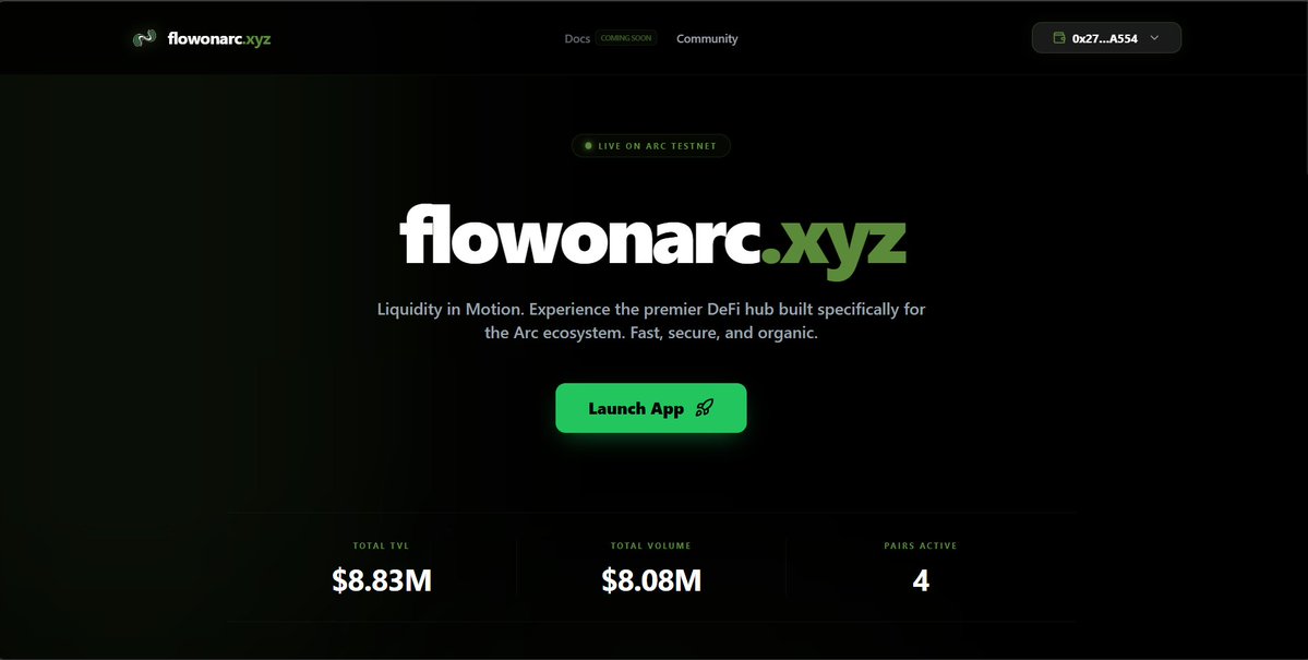 FlowOnArc is back online!

We’ve deployed an upgraded security layer with enhanced bot protection to prevent abuse and ensure smoother experience.

Swap, Lend, Borrow &amp; LP. all in one seamless flow on <a href="/arc/">Arc</a>.