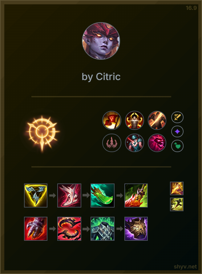 Citriclol's tweet image. The current STRONGEST Shyvana setup

PTA damage is very high every game with interactions from Shojin and Q3.

Low CD allows you to perma spam W going in and out of fights. 

Blue smite seems to be best but all work well

Omnivamp boots only if you are snowballing

Ult hunter not
