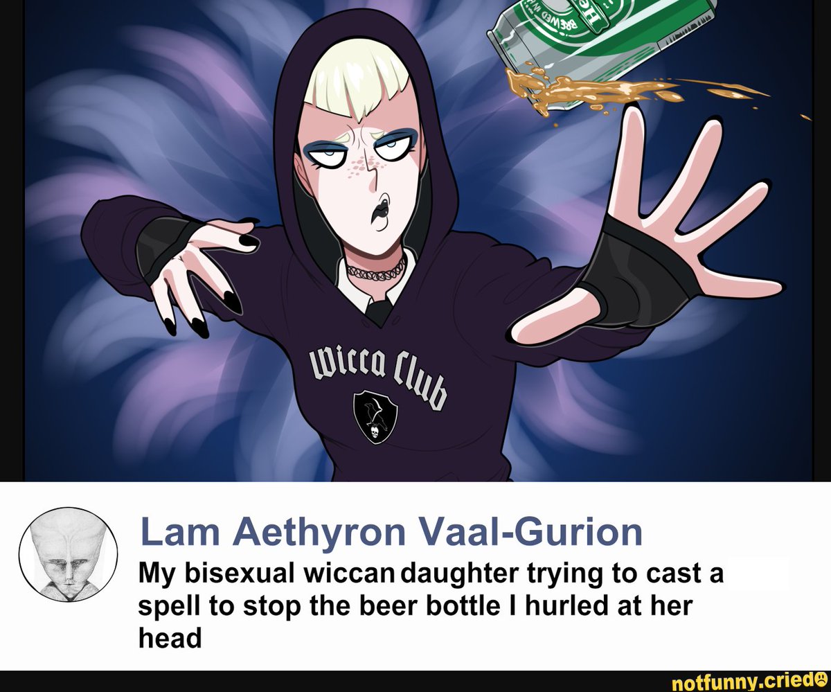 I should've make it more obvious that her mom fucked Alester Crowley's weird little alien handler