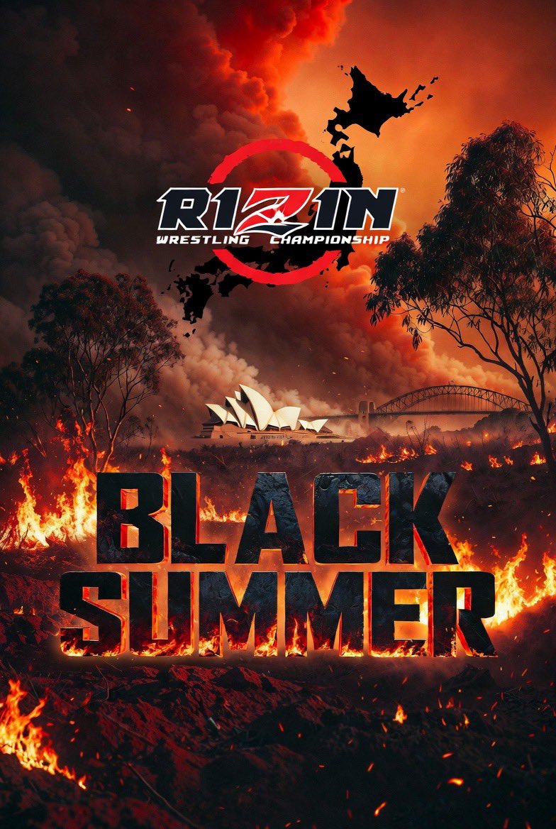 RIZIN_WC's tweet photo. BLACK SUMMER 

Month ~ July 

Location ~ Australia 

RIZIN’s main summer PPV https://t.co/1y7NgR0suJ