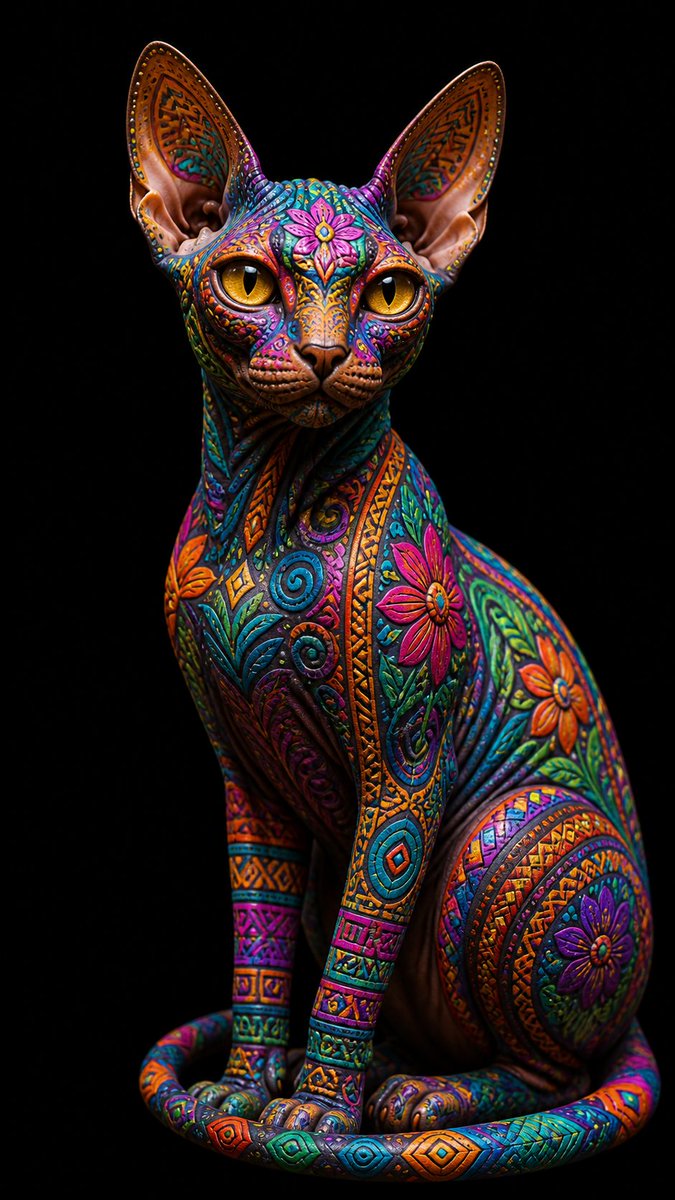 AnarCripto8's tweet photo. Hice wallpapers de gatos como si fueran alebrijes oaxaqueños… y ahora no sé cuál dejar en mi celular. 🐈‍⬛🔥🇲🇽

¿Cuál te llevarías?

#Gatos #Alebrijes #Oaxaca #México #Wallpaper #ArteDigital https://t.co/COQhrNe2JS