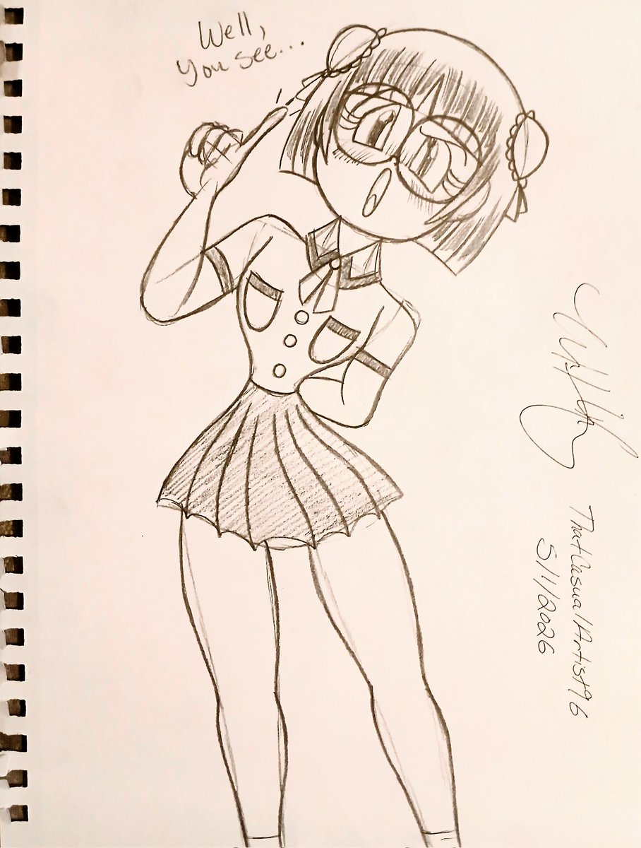 casualartist96's tweet image. This pic of my little girl OC Lucy is definitely not inspired by some meme. If you know, you know.

#OC #traditionalart #nerd #kawaii #sfw