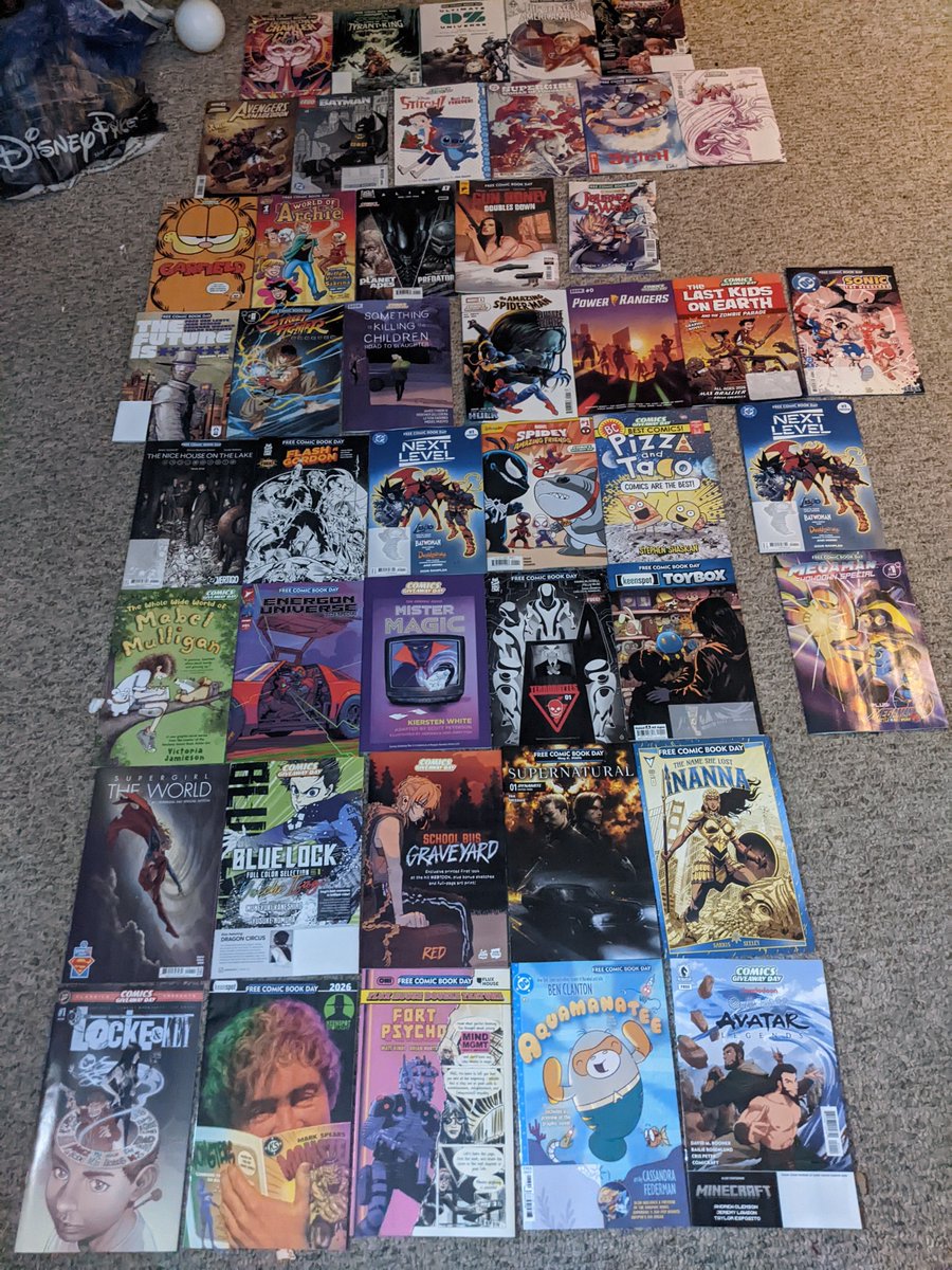ScottKumka's tweet photo. All the free comics I picked up today, going to multiple comic shops, for Free Comic Book Day / Comics Giveaway Day
#FreeComicBookDay #FCBD2026 #ComicGiveawayDay https://t.co/tyVkrk0ziK