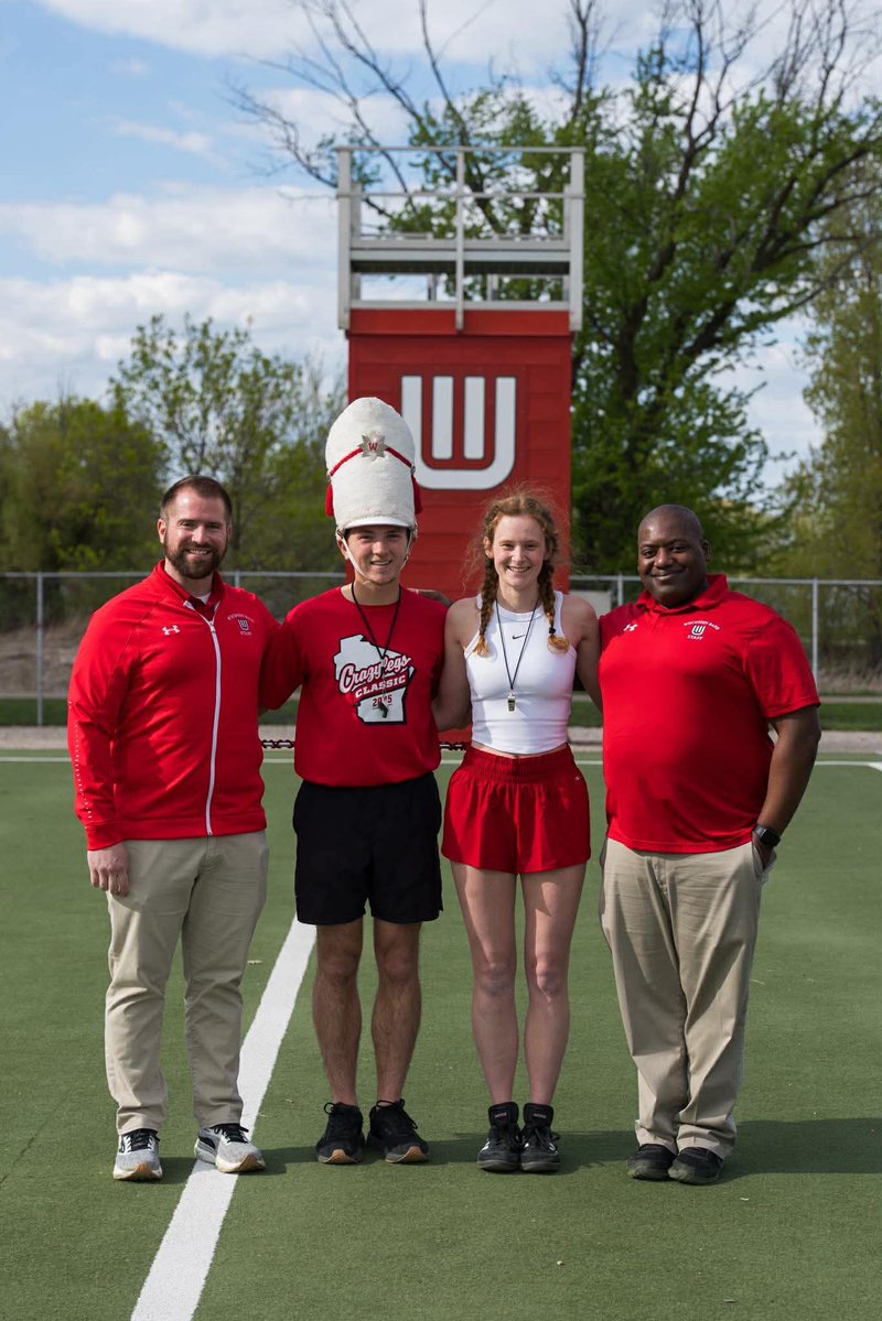 badgerband's tweet photo. Congratulations to our 2026 Drum Major Caleb Monge and Assistant Drum Major Caralyn Felcyn! Here’s to a season of leadership, energy, and unforgettable moments on the field.

📸: Jack Pantaleo - @jacksnapsband

#EatARock #OnWisconsin https://t.co/sWJRah5Nwu