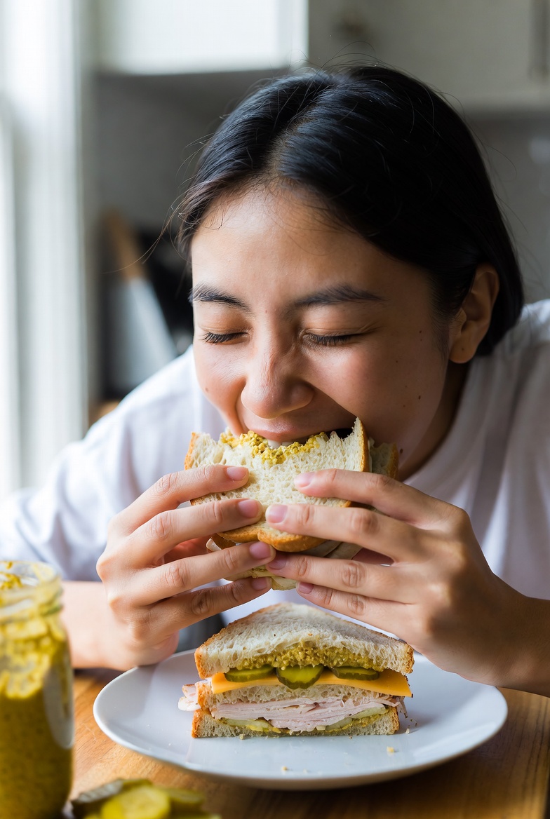 teraristkiller's tweet photo. People really underestimate the art of making a perfect sandwich. I spent way too long layering mustard and pickles just right today, but when that bite hit—total bliss. It's little wins like that that make the day better. https://t.co/DA5JUZEb9i