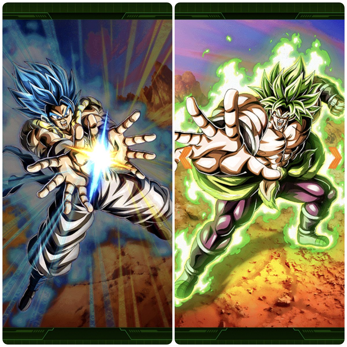 ブロリー、孫悟空、ゴジータ：ゼノ　買ってもらう(bazillion)ありがとう このベジータの必殺演出見ると思うけど、 『そろそろオラとやろうぜ