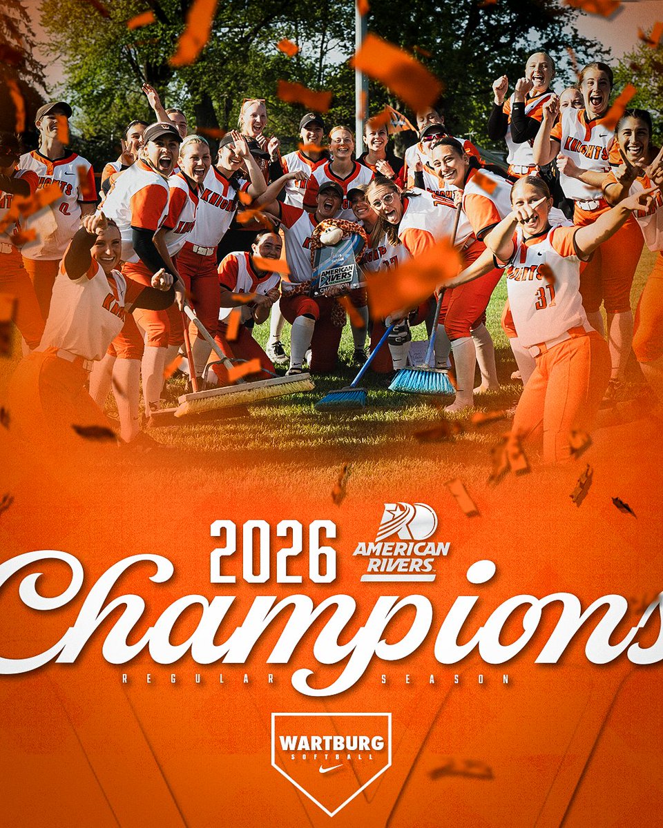 WartburgKnights's tweet image. 𝟐𝟎𝟐𝟔 𝐀-𝐑-𝐂 𝐑𝐄𝐆𝐔𝐋𝐀𝐑 𝐒𝐄𝐀𝐒𝐎𝐍 𝐂𝐇𝐀𝐌𝐏𝐒🏆

Wartburg claims its first 𝐎𝐔𝐓𝐑𝐈𝐆𝐇𝐓 conference title since 2008 with a doubleheader sweep over Coe!

#GoKnights x @WartburgSB