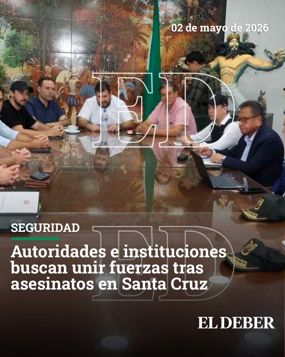 grupoeldeber's tweet image. Representantes de la Fiscalía, Policía, Alcaldía, Ministerio de Gobierno, entre otros, se reúnen de emergencia en el Comité Cívico ante el incremento de asesinatos en el departamento cruceño.
📌Manténgase informado en eldeber.com.bo/santa-cruz/aut…

#ElDeber #Informacion #Noticias