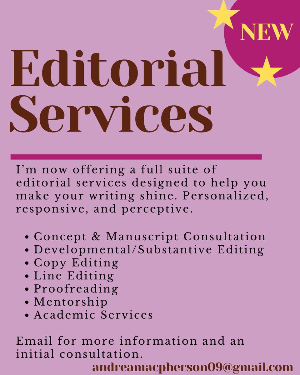 macpherson_a's tweet image. In news......

You can get more detailed information on specific services on Instragram @andreamacphersonwrites

Please share!
#writers #editors #books #writinglife