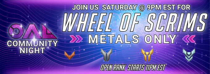 OAL_Official's tweet image. 🚨 WOS TONIGHT 
📷Starting at 9PM EST!  

Randomized teams, community matches, and good vibes. Come hang out, meet new players, and run some games with us!  

9–11PM EST: Metals Only 
After 11PM: Open to All Ranks #Overwatch #GamingCommunity #OAL