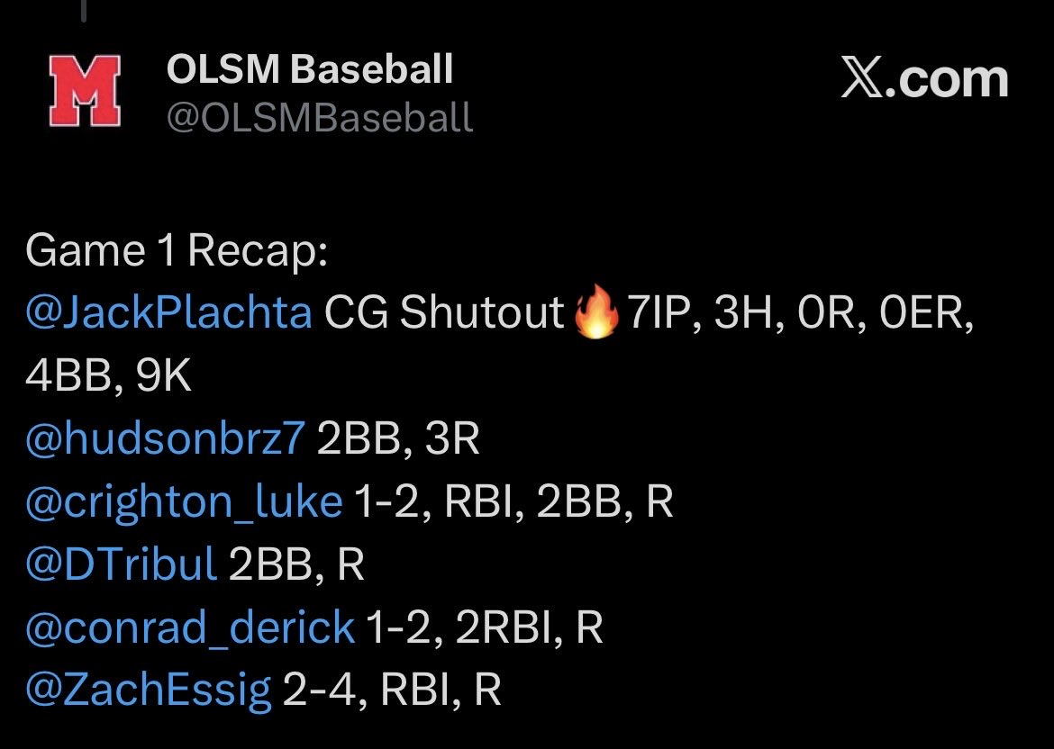 JackPlachta's tweet photo. Had my fastball and change working early and my curve the whole game.  Great day and even got to see my English teacher @jlabisaid at the game.  Thanks for stretching me out coach! https://t.co/xDRcYwZozN