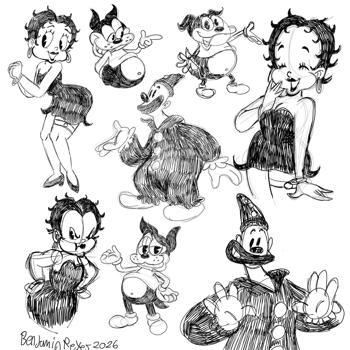InkwellInsanity's tweet image. i can't believe it.. only 2 more Live streams left untill we are done with the whole redrawing classic cartoon characters series. IDK what imma draw after all this. 

#digtialart #cartoons #rubberhose #toons #felixthecat #popeyethesaliorman #bettyboop #oswaldtheluckyrabbit