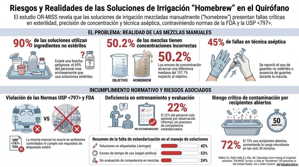 MannAndrea's tweet photo. Porque una solución de irrigación, no debería ser una variable improvisada dentro del campo quirúrgico.
Fuente: Am J Infect Control. 2026;54:473-479

#SeguridadDelPaciente #InfecciónDelSitioQuirúrgico #QuirófanoSeguro #ControlDeInfecciones #Esterilidad https://t.co/6C4BViXHJK