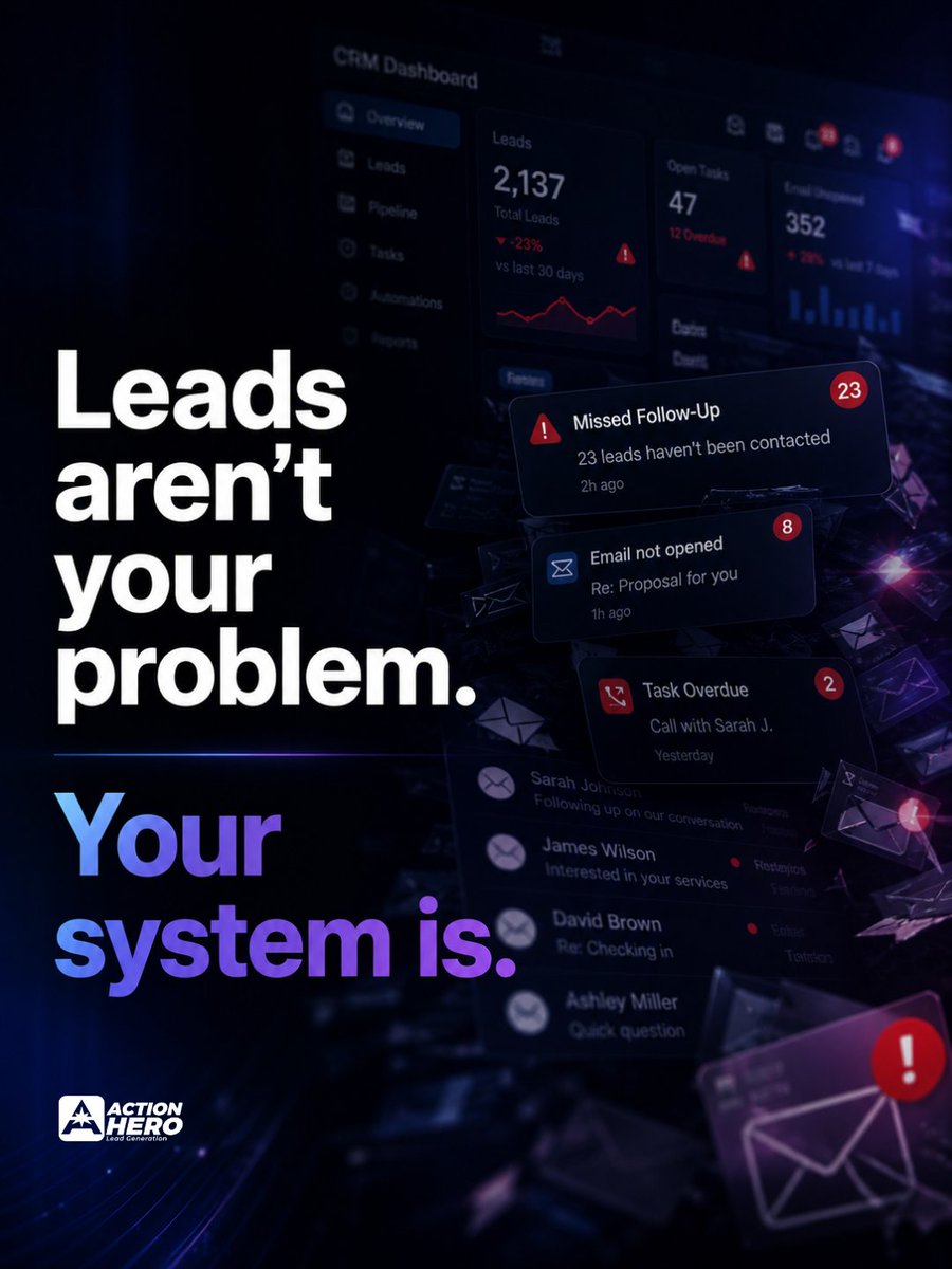 ActionHeroLeads's tweet photo. Most teams don’t have a lead problem — it’s what happens after.

Slow response. No follow-up. No system. Deals drop.

We’re breaking this down at SE Real Estate Expo.

📍 Greenville • May 6
🎤 3:10–4:00 PM
🎟 https://t.co/yRykc8XMLz
📩 DM for a free pass https://t.co/1xvS3LiY51