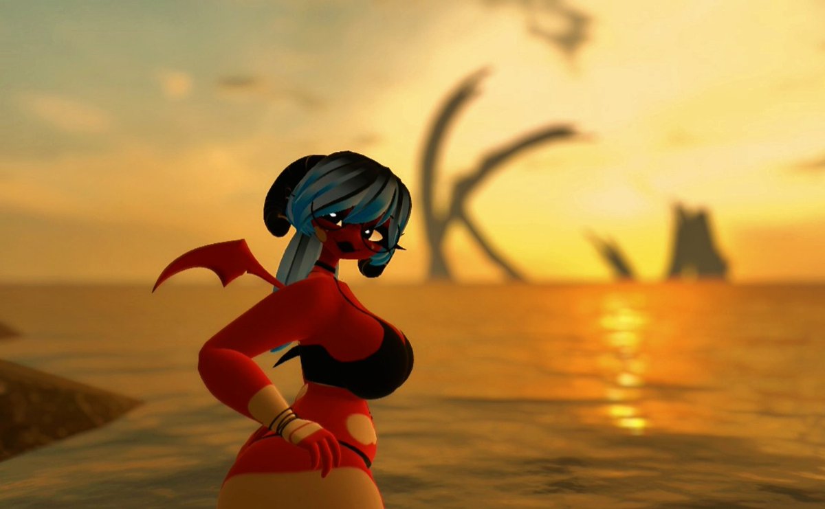 Amor_Imora's tweet photo. #vrchat #imp #fanslycreator #new #eighteenplus #vrchatmodel #impoc #advertising #vrc #vrchatimp #clickthelink #naughty #moretocome #vrchatavatar #beach #wings #succubus #horns #monstergirl #firsttweet #sunset #background https://t.co/2vNbKcMUQn