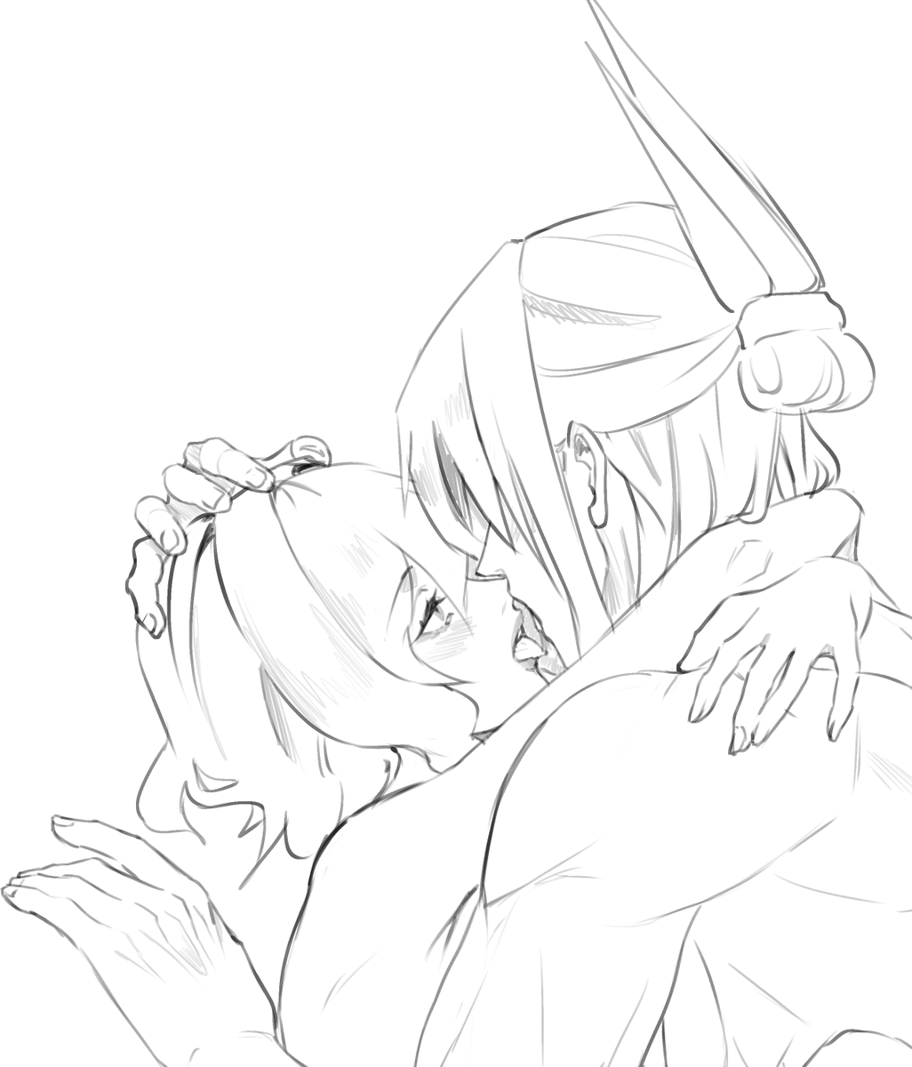 RyniSmut's tweet photo. Tongue kissing really is difficult to draw, both skill and emotionally

I'll keep drawing it until I'm not bad at it and it doesn't make my face flush with embarrassment. There isn't any nudity, I'm just spoiling it because it feels so lewd https://t.co/uDK1OVF6nq