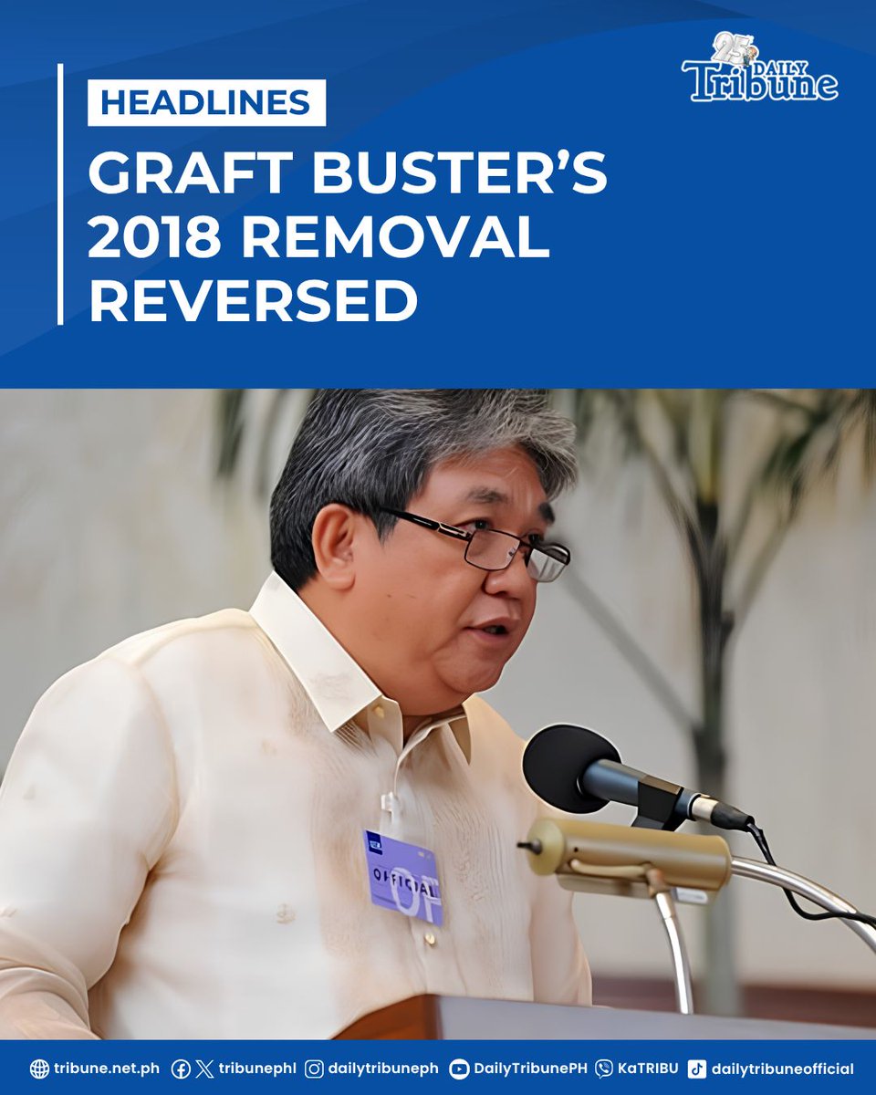 tribunephl's tweet image. The Supreme Court (#SC) has voided the dismissal of former Overall Deputy #Ombudsman Melchor Arthur Carandang for his involvement in an investigation into the wealth of then President Rodrigo Duterte, ruling that the Office of the President lacked the authority to discipline