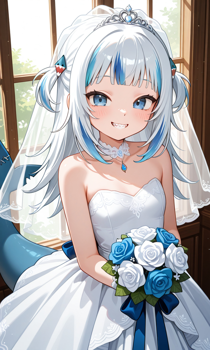 vadon1410's tweet image. GURA WEDDING DRESS
#Gura #vtuber #shark #cute (1/1)