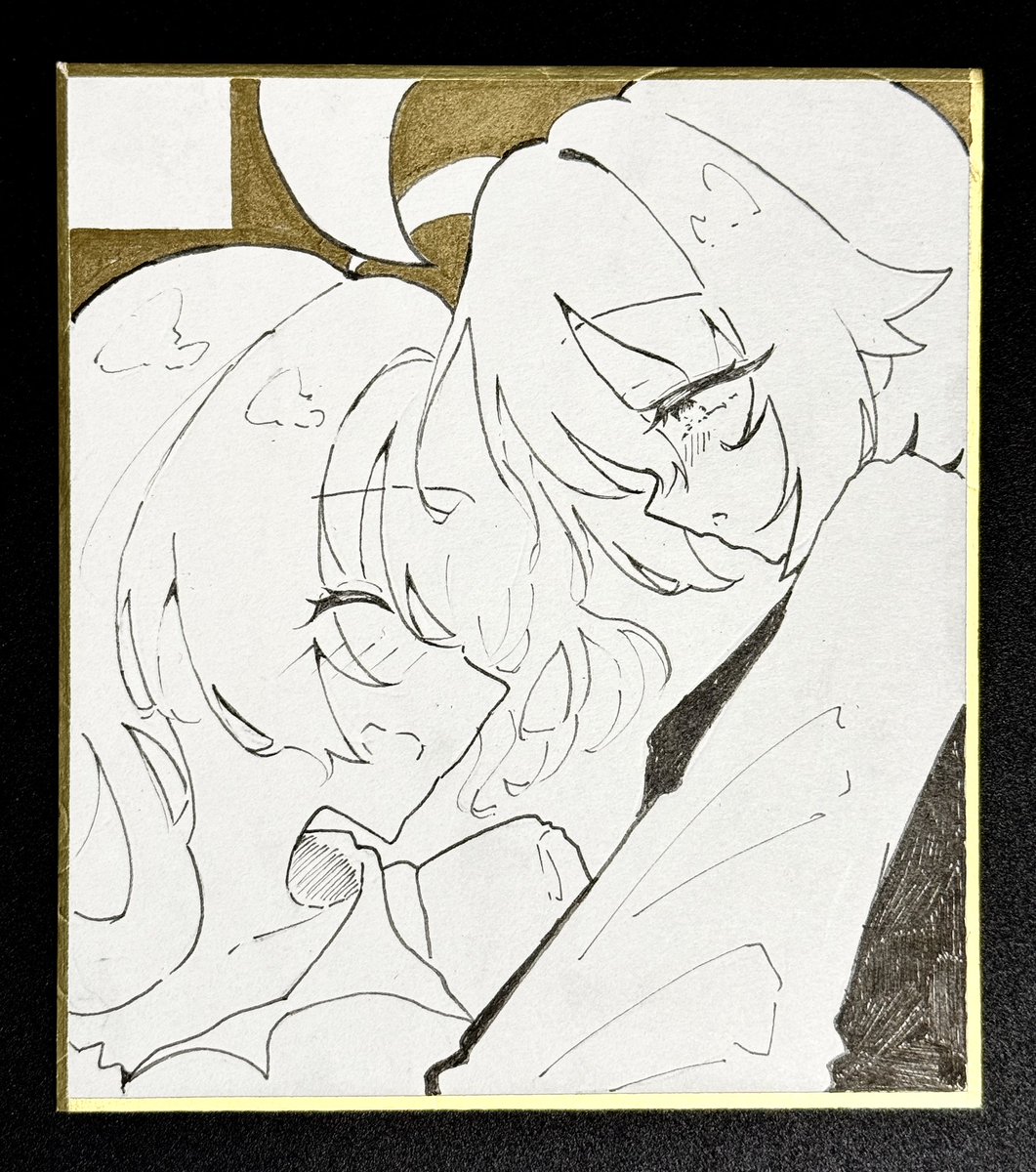 色紙がどうにか描き上がりました。
1枚目は黄金のケイちゃん、
2枚目はユメホシです。
本日ふたけっとF05aでお待ちしてます…🫰 