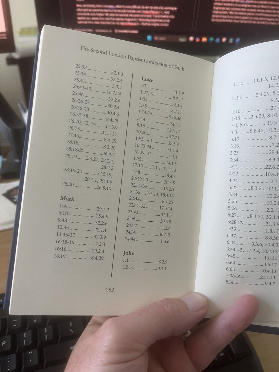 BaptistBooks's tweet photo. PBHB’s published scripture index at the back of the Second London Confession makes it a valuable resource when preparing a sermon. Each week I consult it during my Lord’s Day preparations. https://t.co/UbR6WWc1ZO
