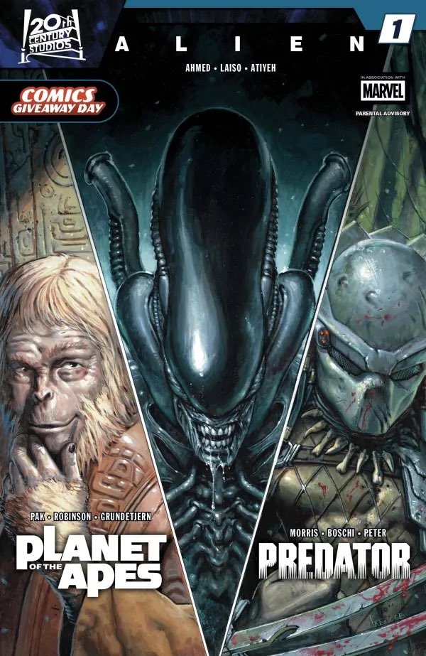 KendrickPejoro's tweet photo. Hope everyone had an amazing COMICS GIVEAWAY DAY!!!
Who copped our 📚 'Alien, Predator & Planet of the Apes’ CGD 2026!?
#20CS #StudioFranchise 🤘🏼 https://t.co/5VMLPpUuTd