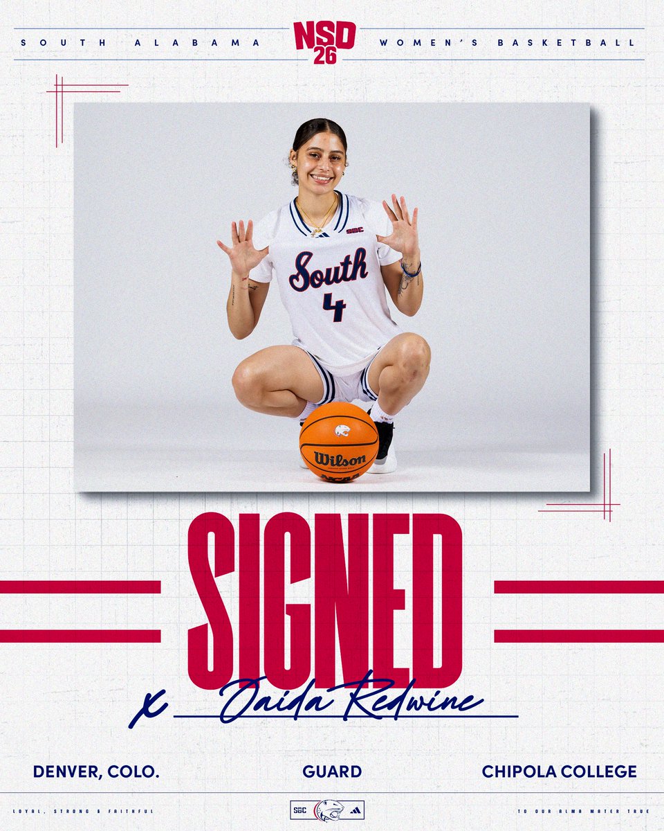 SouthAlabamaWBB's tweet image. 𝙎𝙞𝙜𝙣𝙚𝙙, 𝙨𝙚𝙖𝙡𝙚𝙙, 𝙙𝙚𝙡𝙞𝙫𝙚𝙧𝙚𝙙 🥳

Welcome to South Alabama, @jaidaredwine04!

#LSF | #INVEST