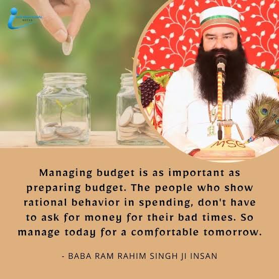 Manisha37207806's tweet photo. Saint Gurmeet Ram Rahim Ji shares some #MoneySavingTips maintaining a proper written record of every single penny you spend. By the end of the month, you will clearly know exactly where your entire salary or income has gone. https://t.co/mR5jVZd5Ku