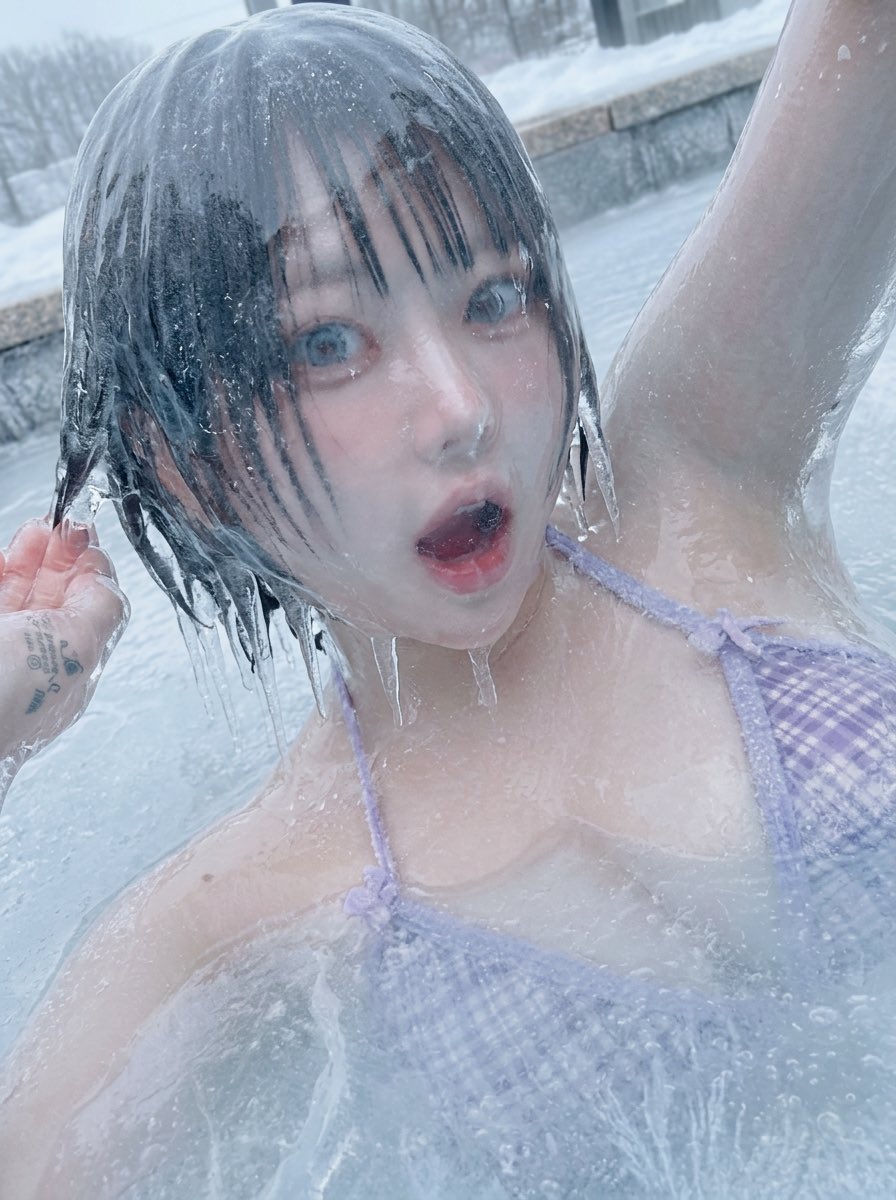 Cryokinesis1119's tweet image. 水着の少女がプールごと氷に包まれる

#asfr 
#petrification
#frozen
#氷漬け
#氷像化
#固め