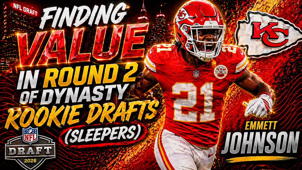 DynastyDadFF's tweet image. Smart man

Thanks for interacting and Follow along as I’ll be posting #FantasyFootball content to help you smash 2026 leagues 🏆 

Finding Value in Round 2 of Dynasty Rookie Drafts (Sleepers)
youtu.be/rYWBodXQRzU