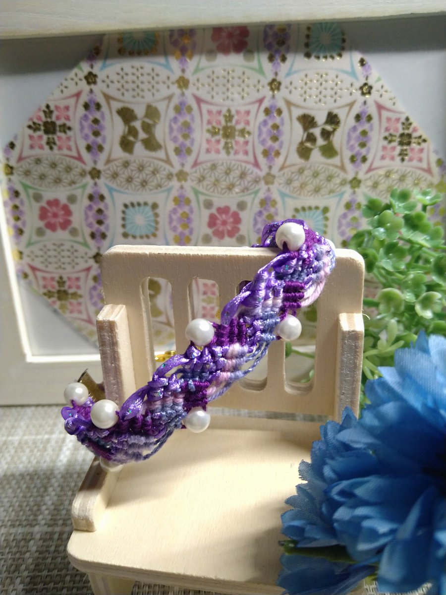 cranberry0423_'s tweet image. ブレスレット
 #ハンドメイド
 #ブレスレット
 #PURPLE