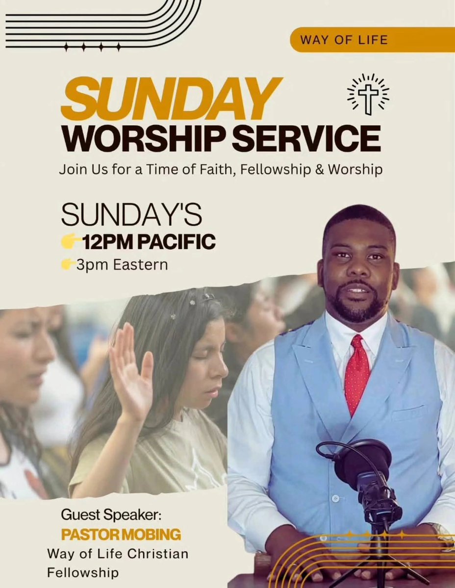 MbBingham's tweet image. Attention Attention ‼️
Everyone dont forget to join us for our Sunday afternoon service at 12pm noon Pacific 3pm Eastern on X Facebook YouTube #wayoflifechristianfellowship #JoinUs #Pleaseshare #WayOfLife