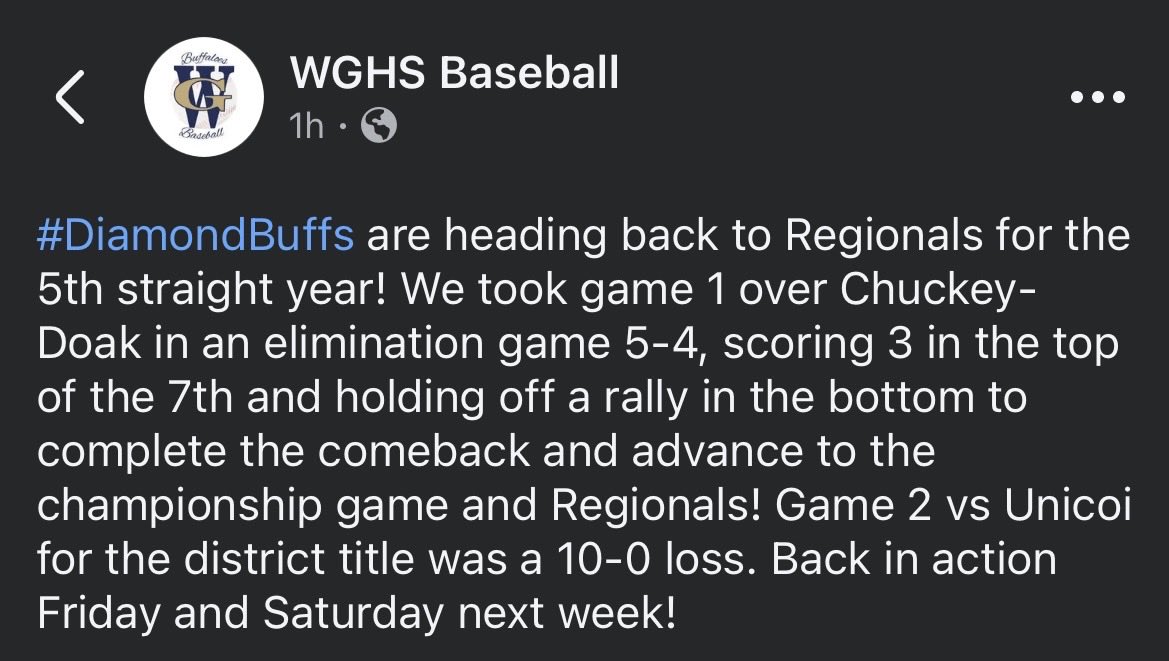 WGHS Baseball tweet media