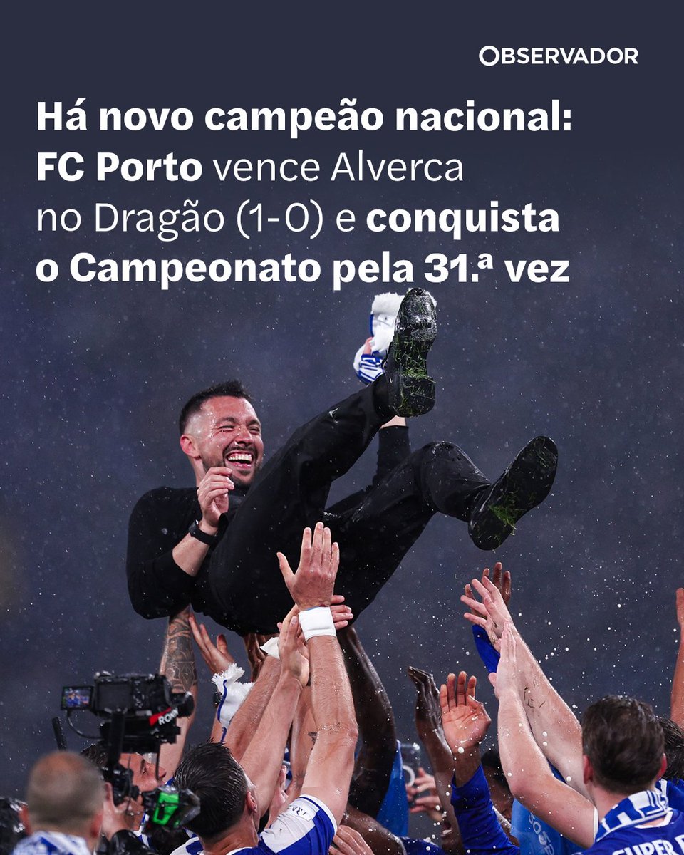 observadorpt's tweet image. Depois do empate do Benfica em Famalicão e a apenas um ponto do título, o FC Porto venceu o Alverca no Dragão e conquistou o Campeonato pela 31.ª vez. Bednarek marcou o único golo do jogo (1-0). 

#Porto #FCPorto 
⁠