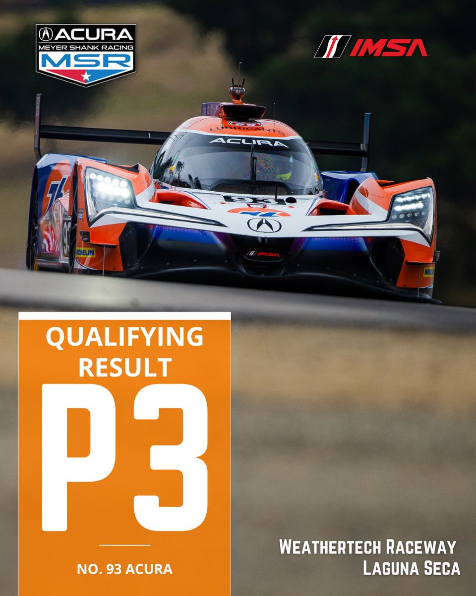 MeyerShankRac's tweet image. The Acura ARX-06s will start nose to tail in Row 2 and Row 3 tomorrow 🏁

#LagunaSeca // #IMSA // #Acura