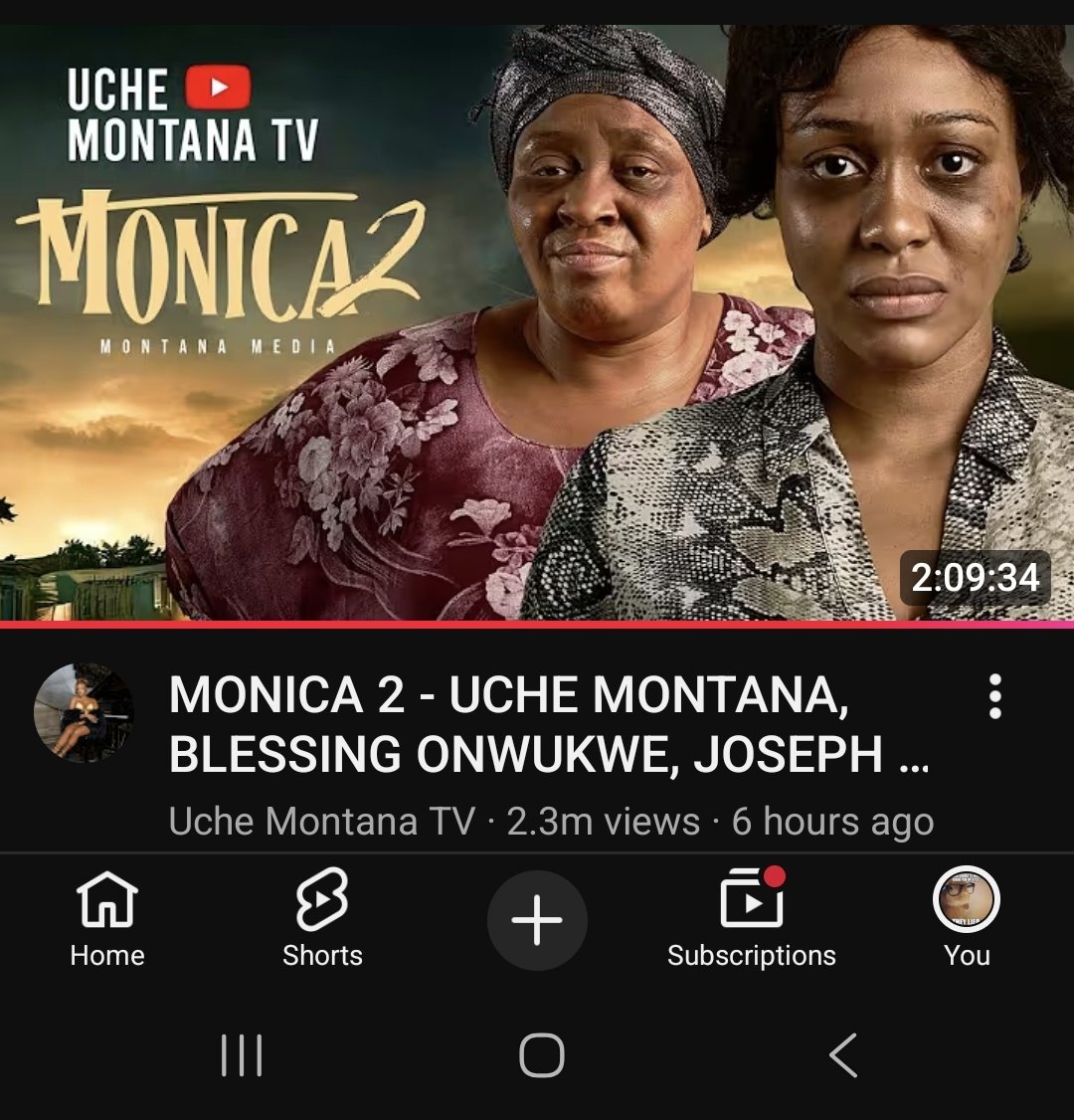 cmz93's tweet photo. Am i seeing right? 2.3m views in 6hours! Uk time 00:04 when i last checked. When i started watching around 7pm, film had just over 172k views. When i finished watching at around 9:30pm it was over 600k views. WOW! #monica2 #uchemontanna #nollywood https://t.co/JGUDwU69DF