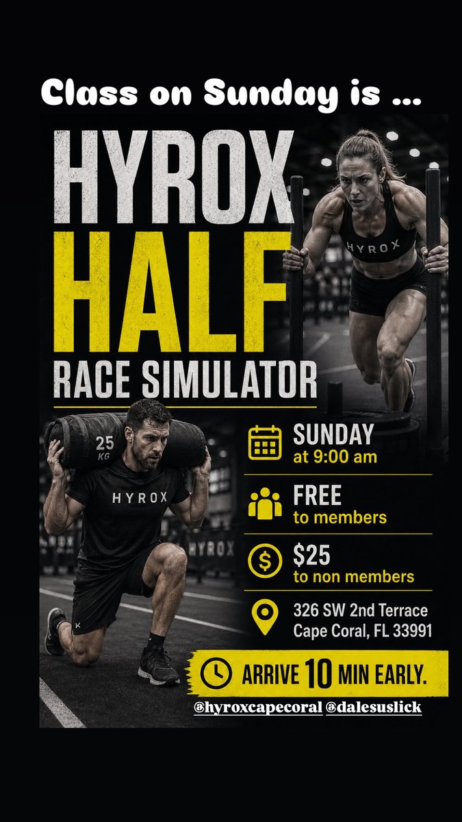 77dale's tweet image. Have you ever thought about taking on HYROX?

What you saw:
The strength, the engine, the confidence in every station… earned rep by rep.

HYROX isn’t just a race. It’s a challenge to see what you’re capable of.

So… are you in?

#CapeCoral #Gym

 #Best

#HYROX

#StepUp