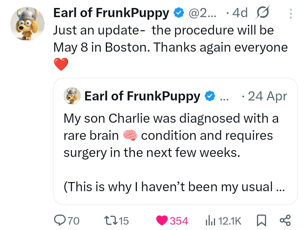 As the day gets closer, please send your thoughts and prayers to Earl and his family ❤️🙏