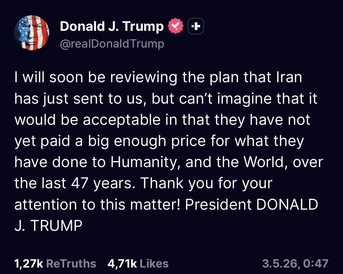 Übersetzungen von Donald Trumps Truth Social Posts tweet media