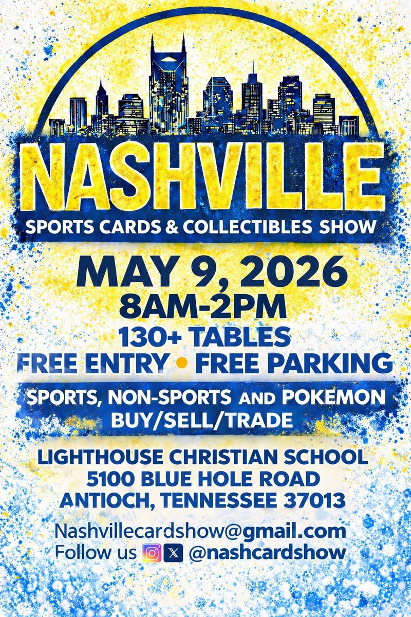 nashcardshow's tweet image. Next Lighthouse show. See y’all there! #Nashville #Tennessee #SportsCards #Collectibles #Memorabilia #Pokémon #TCG #Collect #TheHobby