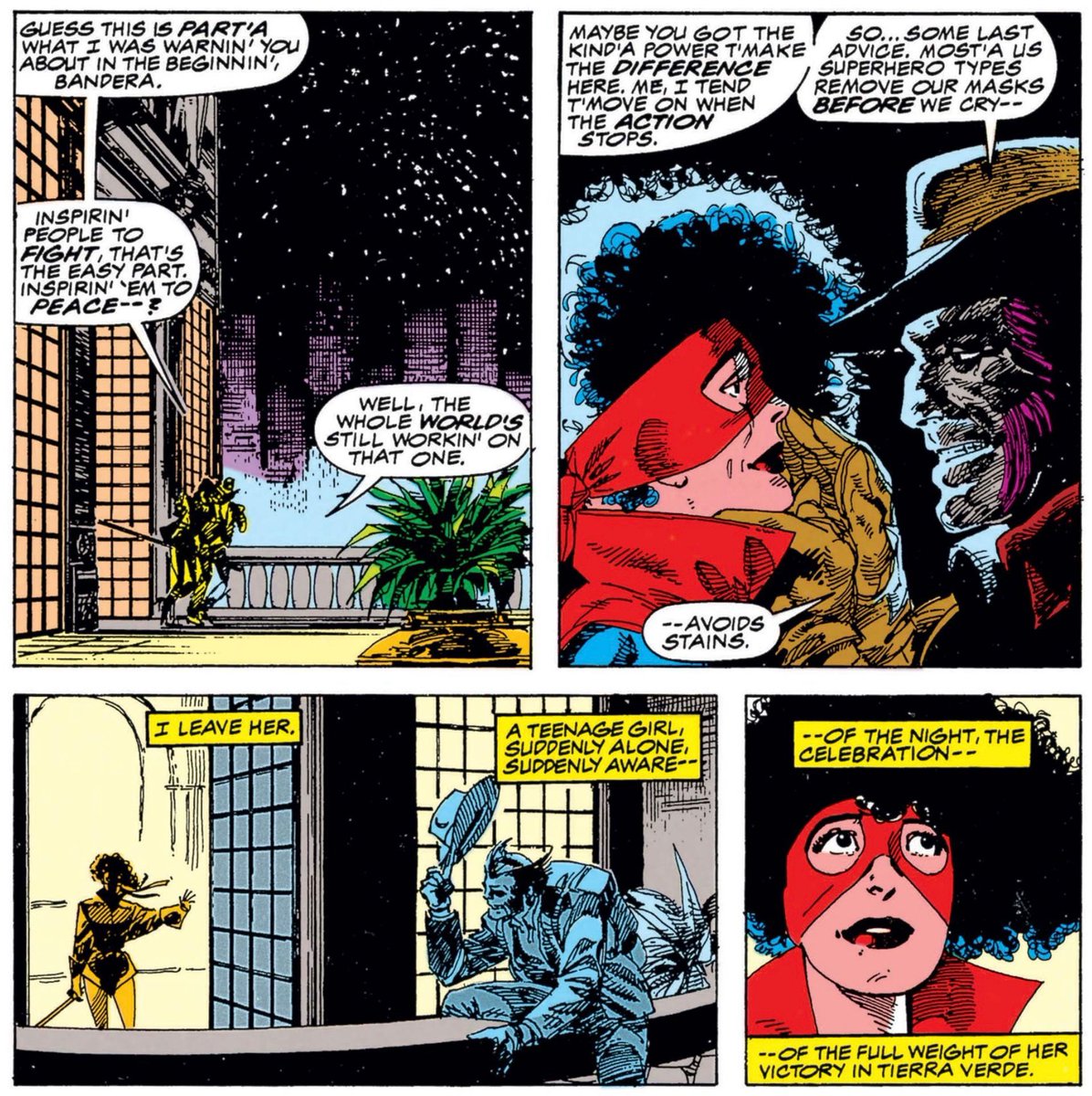 MarvelDailyArt's tweet image. Like I said before (and now for the last time), I really enjoyed La Bandera’s character, and also this bittersweet ending as Wolverine finally departs good. It’s always good to leave on a hopeful note. #marvel #wolverine