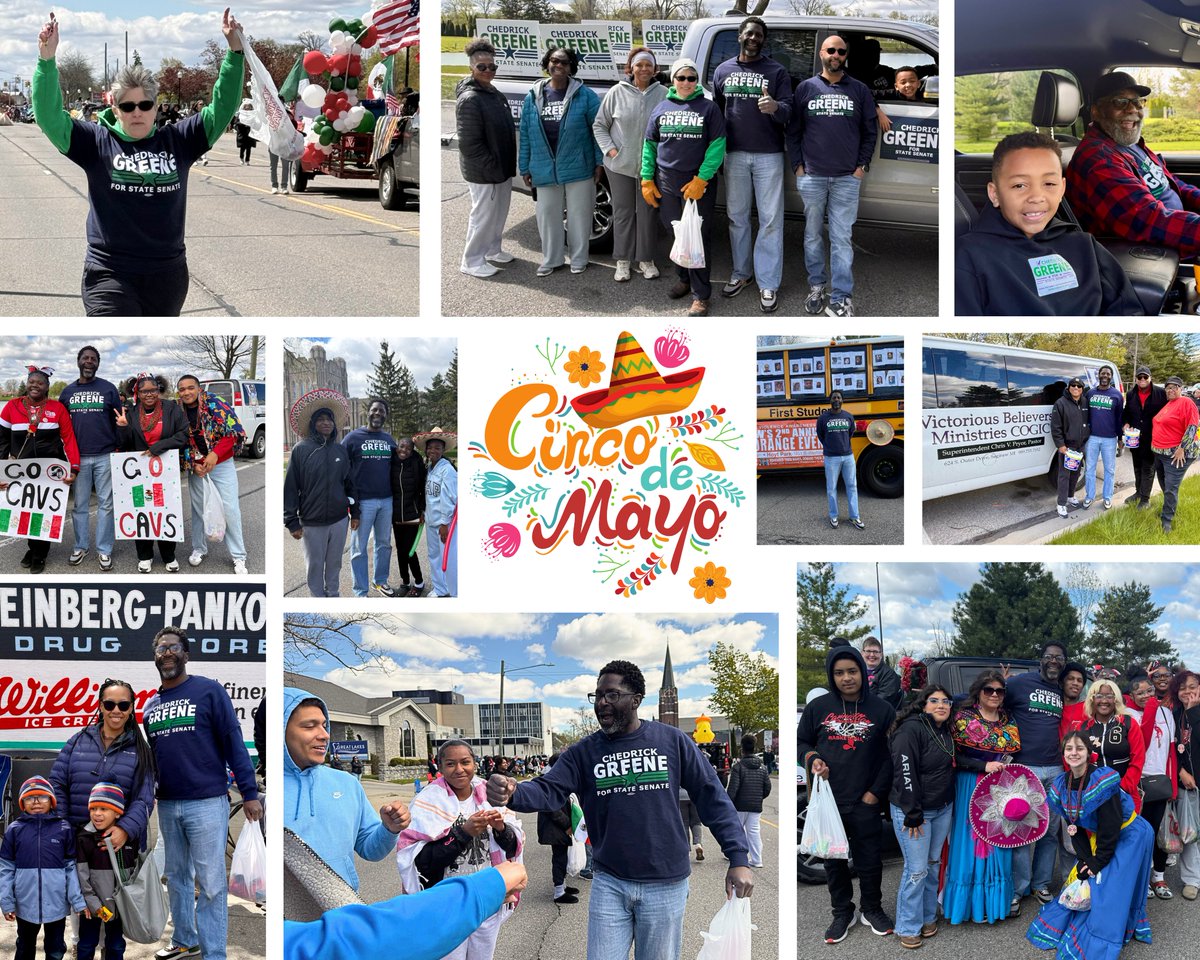 ChedrickGreene's tweet image. #TeamGreene’s first #CincodeMayo parade was AWESOME! We’re doing all we can to make sure we return next year as your official State Senate team. Help us do that, #SD35 — #vote by or on #May5 and make sure your family, friends, and neighbors have their voting plan.  1/2