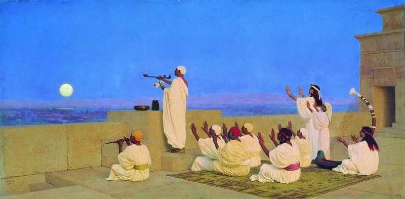 nissnickmich's tweet image. “Rezando a Khonsu” (1905). Obra del pintor polaco Stefan Bakalowicz #arte #pintura #egipto #oracion #plegaria #curiosidades #FelizSábado #2mayo