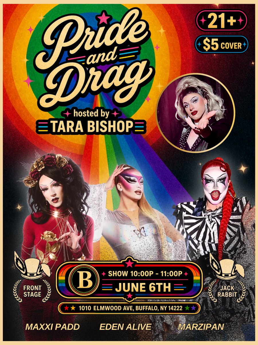 Tara_Bishop_'s tweet photo. Ok so likeโฆ what are we doing June 6th? Because I already know where Iโm gonna be ๐
#buffalo #dragshow #wnydrag #jackrabbit #elmwoodvillage https://t.co/ReLejPuLnH