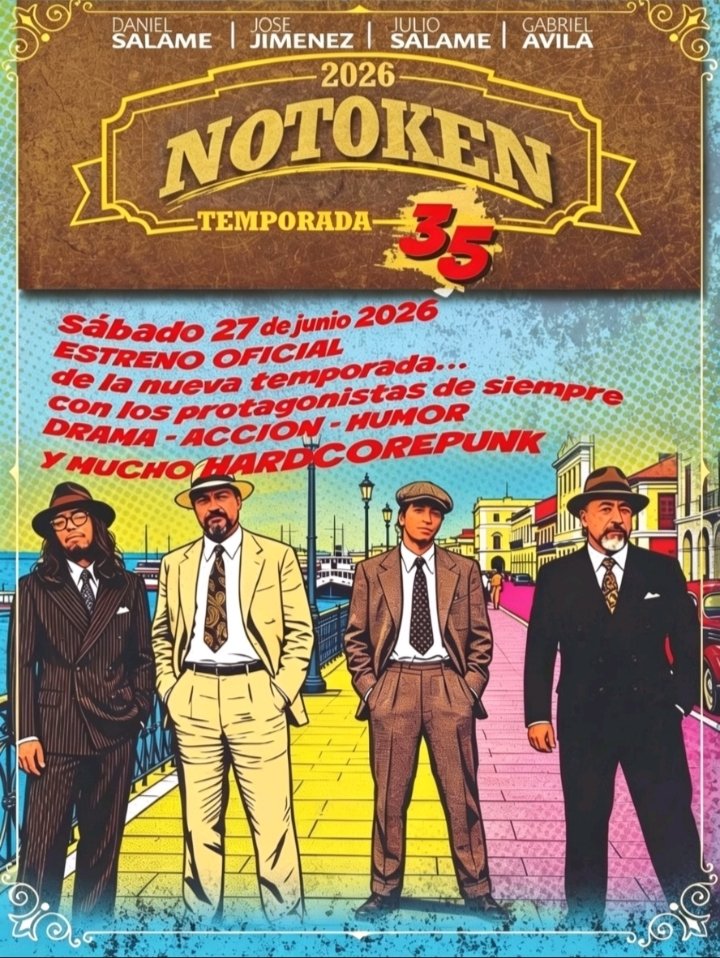 NotokenHC's tweet photo. Se viene...  *NOTOKEN* "Temporada 35" (Concierto de Aniversario).
Guayaquil, Sábado 27 de Junio 2026.
En estos días brindaremos más información. https://t.co/zs0SelWgvh