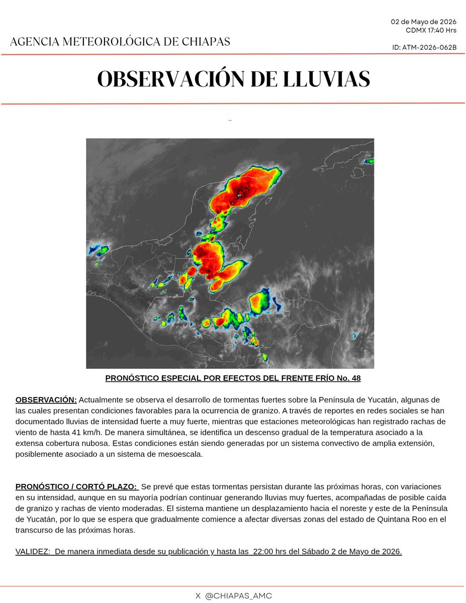 Agencia de Meteorología de Chiapas (AMC). ™ tweet media