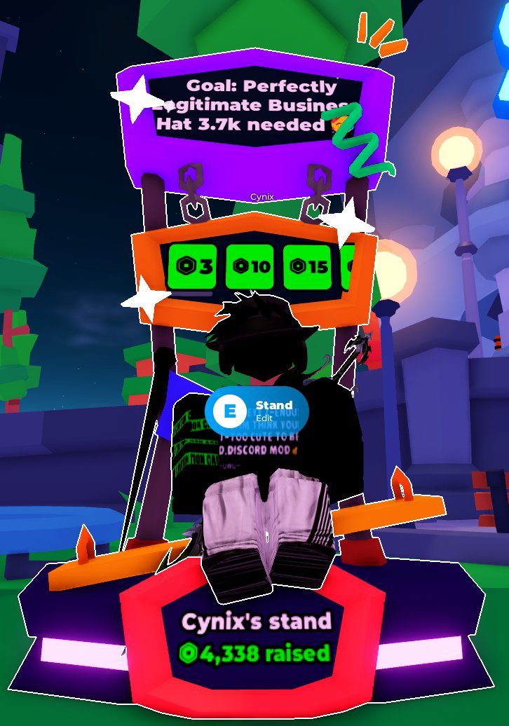 CYNIX_CELLS's tweet photo. trying to get the Perfectly Legitimate Business Hat all donations appreciated (Vipboy12223) https://t.co/eJQjUx7pu0