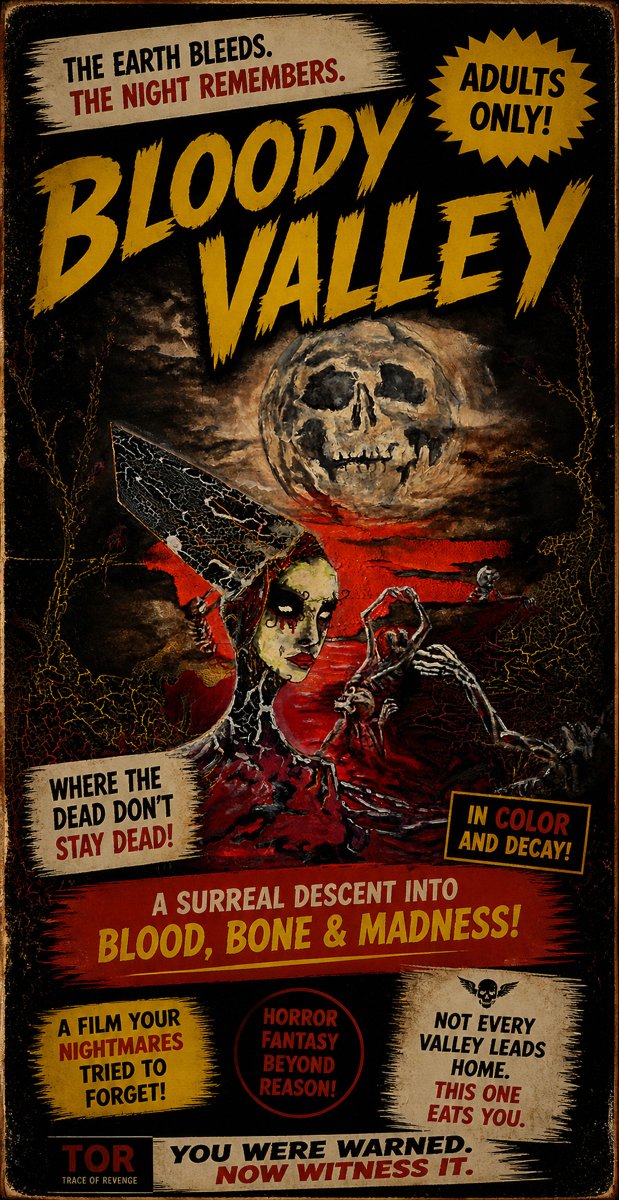 TraceOfRevenge's tweet image. The valley remembers every step.
Every offering. Every scream.
“Bloody Valley” — a ritual that never ended. It only waits.

Enter it:
 traceofrevenge.com/products/blood…

#DarkArt #HorrorArt #SurrealArt #ArtCollectors #OriginalArt