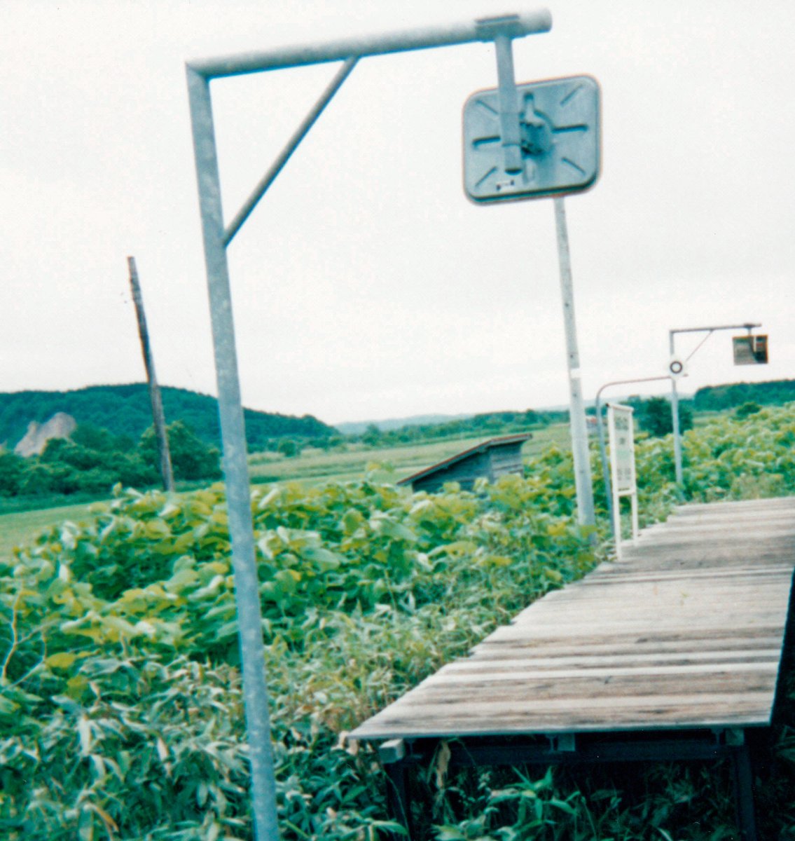 上雄信内駅跡に立つ柱について判然としないのですが、右の写真に見えるものとすれば、いちばん左の旧外灯で木製と思われます。 一方で、駅廃止後に唯一 ...